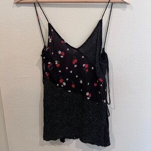 Urban Outfitters Black Floral Tank Top